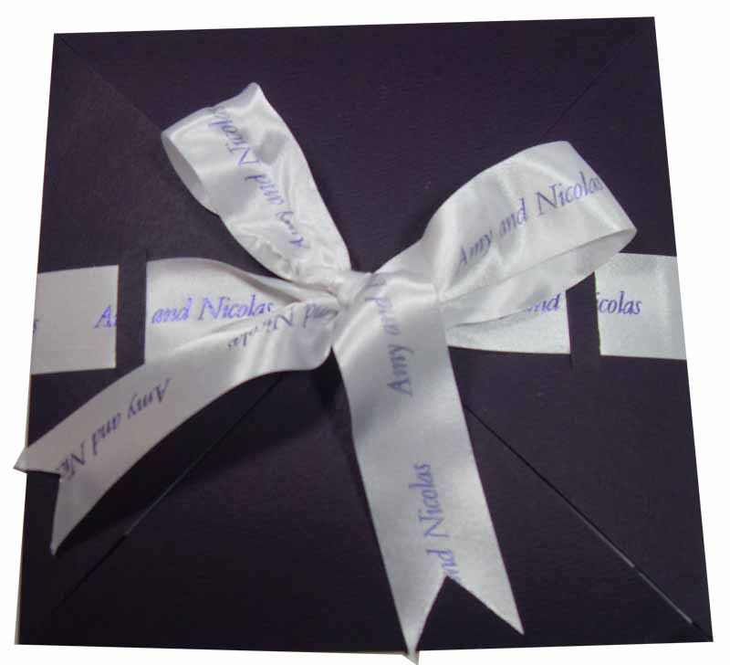Personalised Printed Ribbons for weddings wedding invitations with bow